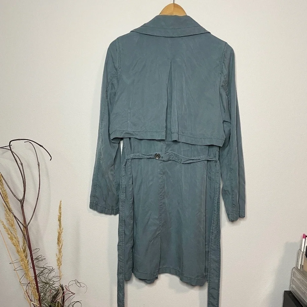 7 For all Mankind Blue Lightweight Trench Coat - Picture 4 of 12